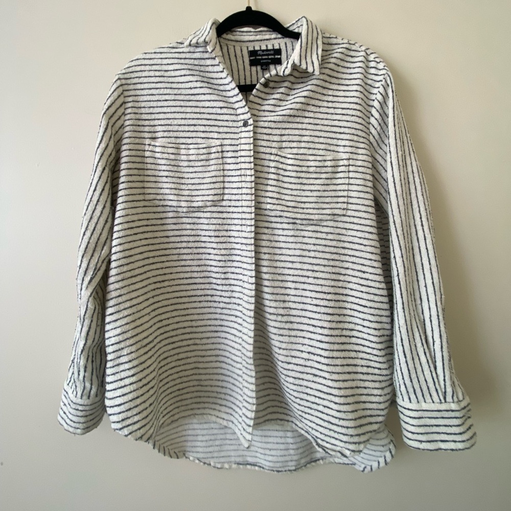 Madewell oversized striped flannel shacket